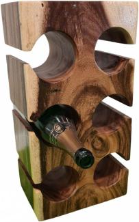 Weinregal / Flaschenhalter BUTELKA ca. H50cm massives Suar-Holz Wein-Flaschen