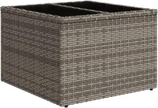 vidaXL Gartentisch mit Glasplatte Grau 55x55x37 cm Poly Rattan