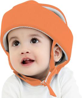 IULONEE Baby Helm Kleinkind Schutzhut Kleinkinder Kopfschutz Baumwolle Hut Kleinkind Verstellbarer Schutzhelm (Orange)