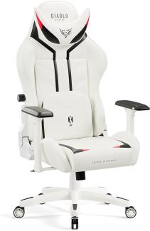 Diablo X-Ray Gaming Stuhl Bürostuhl Gamer Chair Schreibtischstuhl 4D Armlehnen Ergonomisches Design Kunstleder Perforation Wippfunktion Weiß-Schwarz King (XL)