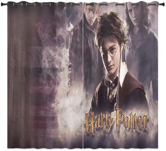 LKFFHAVD Harry Potter Gardinen Verdunklungsgardine Ösen Für Schlafzimmer, Hogwarts School Hermione Verdunkelungsvorhang-Set 2er Set Für Kinderzimmer (10,100x140 BxH)