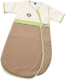 Gesslein 773176 Bubou Babyschlafsack mit abnehmbaren Ärmeln: Temperaturregulierender Ganzjahreschlafsack, Baby/Kinder Größe 110 cm, beige/braun/grün
