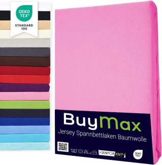 Buymax Spannbettlaken 60x120cm Doppelpack 100% Baumwolle Kinderbett Spannbetttuch Baby Bettlaken Jersey, Matratzenhöhe bis 15 cm, Farbe Altrosa