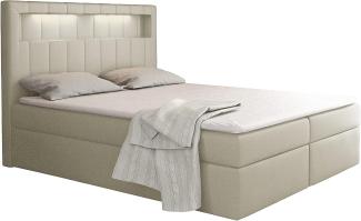 99rooms Florinda Boxspringbett Strukturstoff 120x200 cm Beige