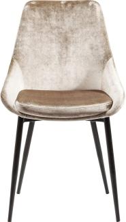 Kare Design Stuhl East Side, Polsterstuhl in Samtstoff, Esszimmerstuhl, edler Designstuhl, einzeln, Beige, champagner, luxuriöser Stuhl, (HxBxT) 83x48x57cm