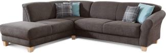 CAVADORE Ecksofa Gootlaand / Große Couch im Landhaus-Stil / Mit Federkern-Polsterung / 257 x 84 x 212 / Dunkelgrau