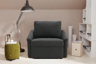 Domo Collection Relax Boxspringsessel / Sessel mit Boxspring und Schlaffunktion / Dauerschläfer fürs Gästezimmer / Maße: 108/96/86 cm (B/T/H) / Farbe: dunkelgrau (grau)