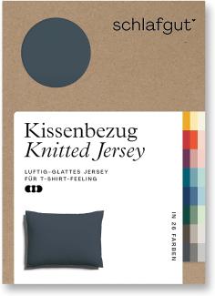 Schlafgut Knitted Jersey Bettwäsche | Kissenbezug einzeln 70x90 cm | grey-deep