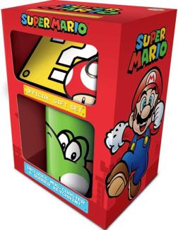 Geschenkset (Tasse, Untersetzer & Schlüsselanhänger) - Mario