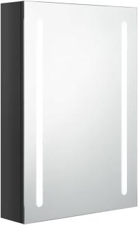 LED-Bad-Spiegelschrank Glänzendes Schwarz 50x13x70 cm