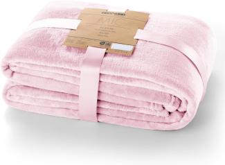 DecoKing Kuscheldecke 160x210 cm rosa Decke Microfaser Tagesdecke Fleece weich sanft kuschelig pink puderrosa powderpink Mic