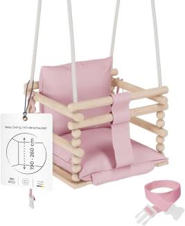 MAMOI® Baby Swing 3 in 1 Pink + safety belt | CE | 100% ECO | Made in EU