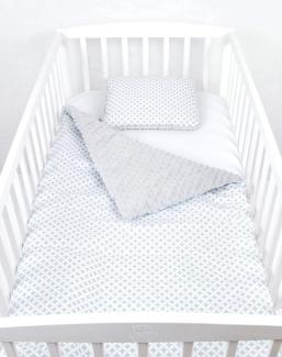 BABYLUX Babydecke Krabbeldecke MINKY Kuscheldecke Decke 75 x 100 cm mit KISSEN 30x35cm (23K. Grau + Marokko)