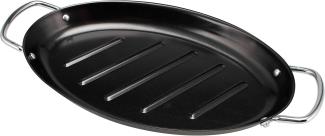 Fisch-Grillpfanne oval, Grillplatte antihaftbeschichtet, 39,5 x 20,5 cm