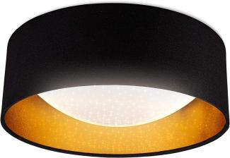 LED Deckenlampe Sternenlicht Glitzer Textilschirm Stoff Leuchte 12W schwarz-gold