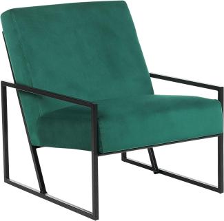Sessel Samtstoff smaragdgrün schwarz DELARY