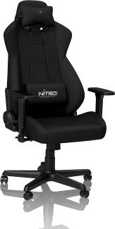 NITRO CONCEPTS S300 Gamingstuhl - Ergonomischer Bürostuhl Schreibtischstuhl Chefsessel Bürostuhl Pc Stuhl Gaming Sessel Stoffbezug Belastbarkeit 135 Kilogramm - Stealth Black (Schwarz)