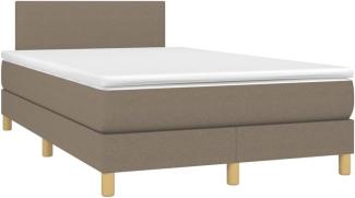 Boxspringbett mit Matratze Taupe 120x190 cm Stoff (Farbe: Taupe)