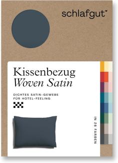 Schlafgut Woven Satin Bettwäsche|Kissenbezug einzeln 70x90 cm| grey-deep