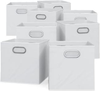 VICCO 8er Set Faltbox 30x30 cm weiß Faltkiste Aufbewahrungsbox Regalbox Box