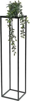 DanDiBo Blumenhocker Metall Schwarz 100 cm Eckig Blumenständer Beistelltisch FRA-006 Blumensäule Modern Pflanzenständer Pflanzenhocker