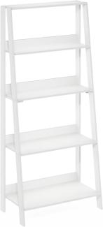 Furinno Ladder Leiter-Bücherregal, Ausstellungsregal, 5 Ebenen, Weiß