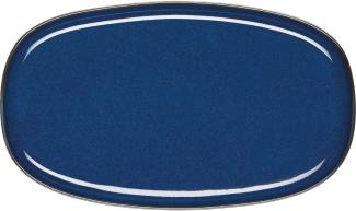 ASA Selection saisons Platte Oval, Servierplatte, Servierteller, Steinzeug, L 31 cm, Midnight Blue / Blau, 27201119