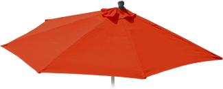 Ersatz-Bezug für Sonnenschirm halbrund Parla, Sonnenschirmbezug Ersatzbezug, 270cm Stoff/Textil UV 50+ 3kg ~ terracotta