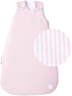 Neugeborenen Schlafsack 60cm von nordic coast | Rosa Weiss 0-3 Monate | Ganzjahres Schlafsack für 18-21° Raumtemperatur | Baby Geschenk für Mädchen