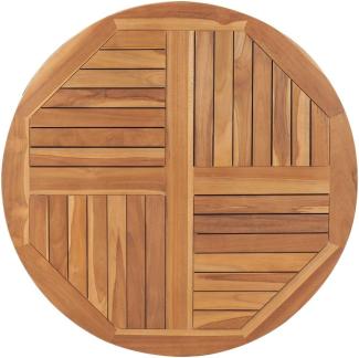 Tischplatte Massivholz Teak Rund 2,5 cm 90 cm