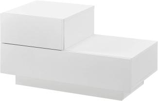 Nachttisch Sebokeng 38x70x35 cm mit Schublade oben links Weiß Matt en. casa