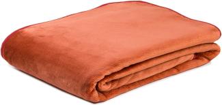 Gözze - Premium Cashmere-Feeling Wohn- und Kuscheldecke, 500 g/m², 220 x 240 cm - Zimt