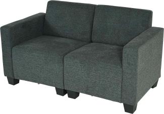 Modular 2-Sitzer Sofa Couch Lyon, Stoff/Textil ~ braun