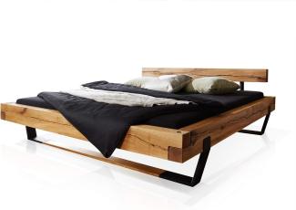 Möbel-Eins SANTERO Massivholzbett mit Balkenkopfteil, Wildbuche geölt 200 x 200 cm