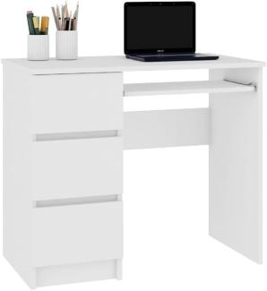 Schreibtisch KORDA A-6, 90x77x50, weiß, link