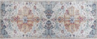 Teppich mehrfarbig orientalisches Muster 80 x 200 cm Kurzflor ENAYAM