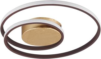 LED Deckenleuchte, dimmbar , Ring Design, rost, 39 cm, ZIBAL