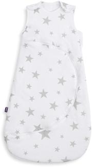 SnüzPouch Baby Schlafsack, 2. 5 Tog, Grau Stern Design, 100% Baumwolle, mit Reißverschluss für einfaches Windelwechseln, Maschinenwaschbar, 6-18 Monate