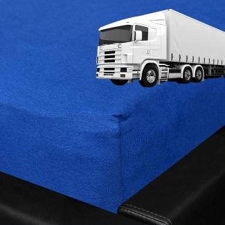 BettwarenShop Spannbettlaken für LKW Truck Matratzen | 60x200 cm | royalblau