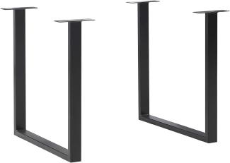FORTE Tables Metallfüsse, Holzwerkstoff, Schwarz, 71 x 70,3 x 19,2 cm
