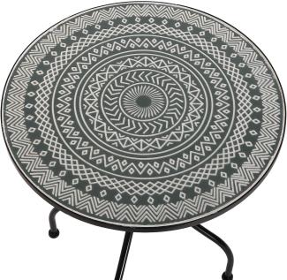 Beistelltisch Mosaik kreisförmig Grau Metall 60 x 71 cm Wintergarten Deko-Tisch