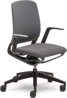 Sedus se:motion, Bürostuhl, schwarz, mit Armlehnen, Sitz- u. Rückenpolster in anthrazit/schwarz, Kunststoff 950 - 1065 mm