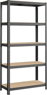 Standregal,2er Set, Schwerlastregal, Kellerregal, Bücherregal, Lagerregal, 5 Ablagen, Küchenregal, Regal,verstellbare Ablagen, Industriestil,180x90x40cm,Grau,GLR040G02