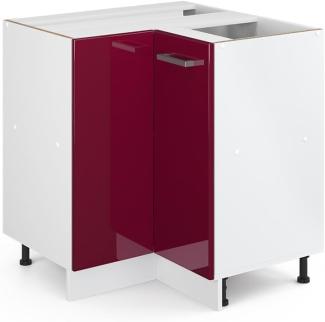 Vicco Küchenschrank R-Line Hängeschrank Unterschrank Küchenzeile Küchenunterschrank Arbeitsplatte, Möbel verfügbar in 6 Dekoren (Bordeaux ohne Arbeitsplatte, Eckunterschrank 87 cm)