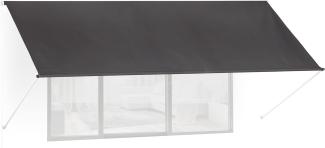 Fallarmmarkise HxB: 120x400 cm, Schattenspender Fenster, 50+ UV-Schutz, Seilzug, Polyester & Metall, anthrazit