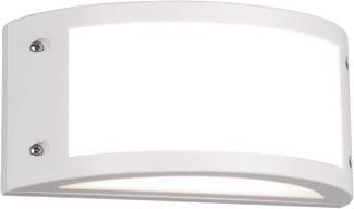 LED Außenwandleuchte KENDAL halbrund in Weiß matt, Breite 24,8 cm