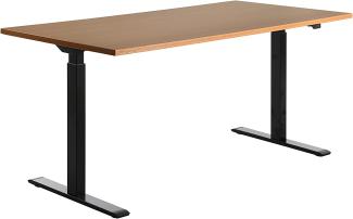 Topstar E-Table Höhenverstellbarer Schreibtisch, Holz, schwarz/buche, 160x80