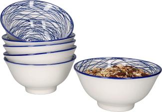 6er Set Rabisco Bowl-Schalen 500ml blau-weiß Müsli Salat Dessert Schüssel