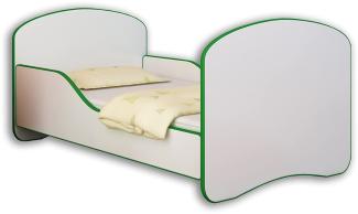 ACMA Jugendbett Kinderbett mit Einer Schublade und Matratze Weiß I 140 160 180 (160x80 cm, Grün)