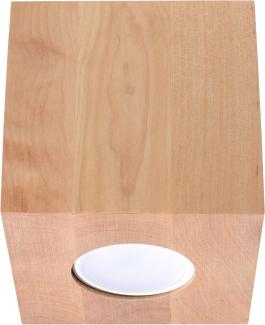 Sollux QUAD moderne Holz Aufbauleuchte eckig natur 10x10cm 1-flg. GU10